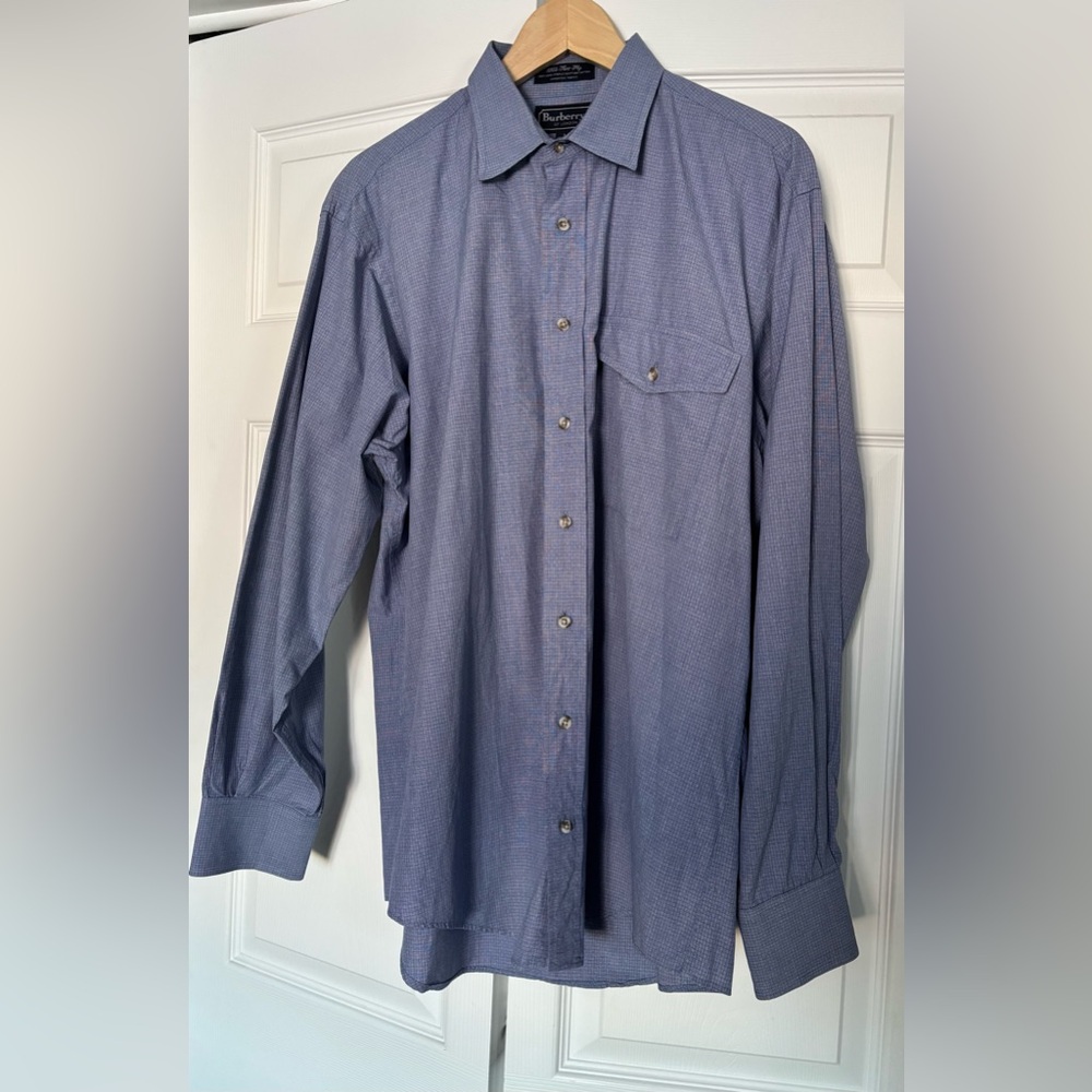Burberry Men's Blue Dress Shirt